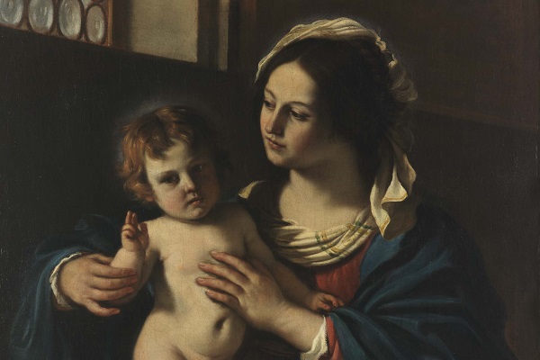 Il Guercino, Madonna con Bambino benedicente, 1629 (part.)